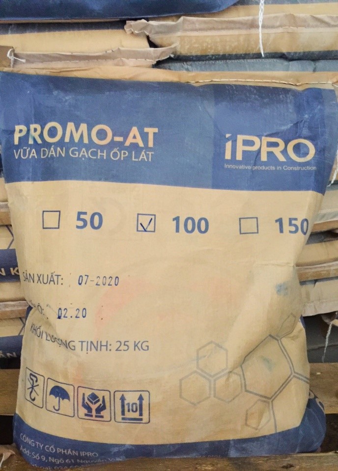 Hình 3: Vữa dán gạch ốp lát PROMO-AT100